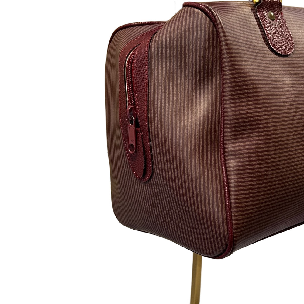 Yves Saint Laurent YSL Burgundy Red Textured Satchel Boston Bag - Picture 5 of 14